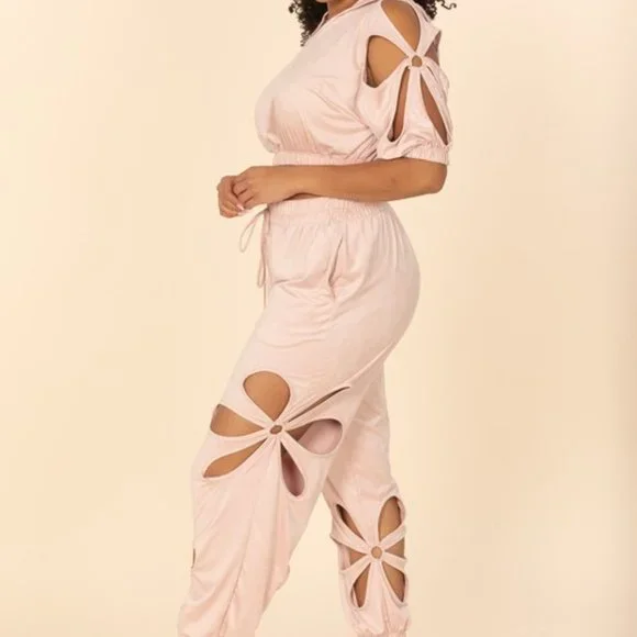 Hoodie Flower Cut-Out Set - Picture 4 of 11